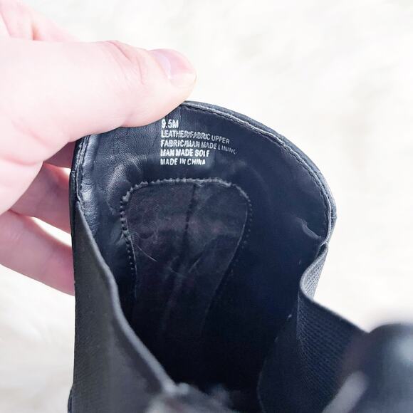 Gianni Bini Black Leather Lug Sole Platform Booties - Picture 8 of 8